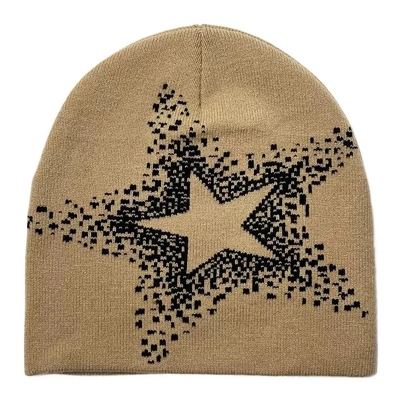 Star Pattern Knit Hat Jacquard