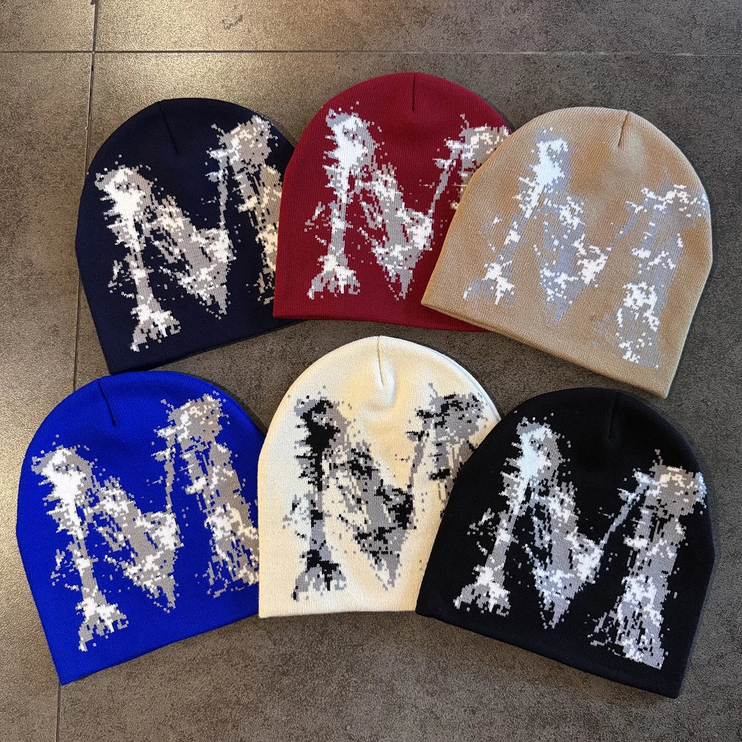 Star Pattern Knit Hat Jacquard