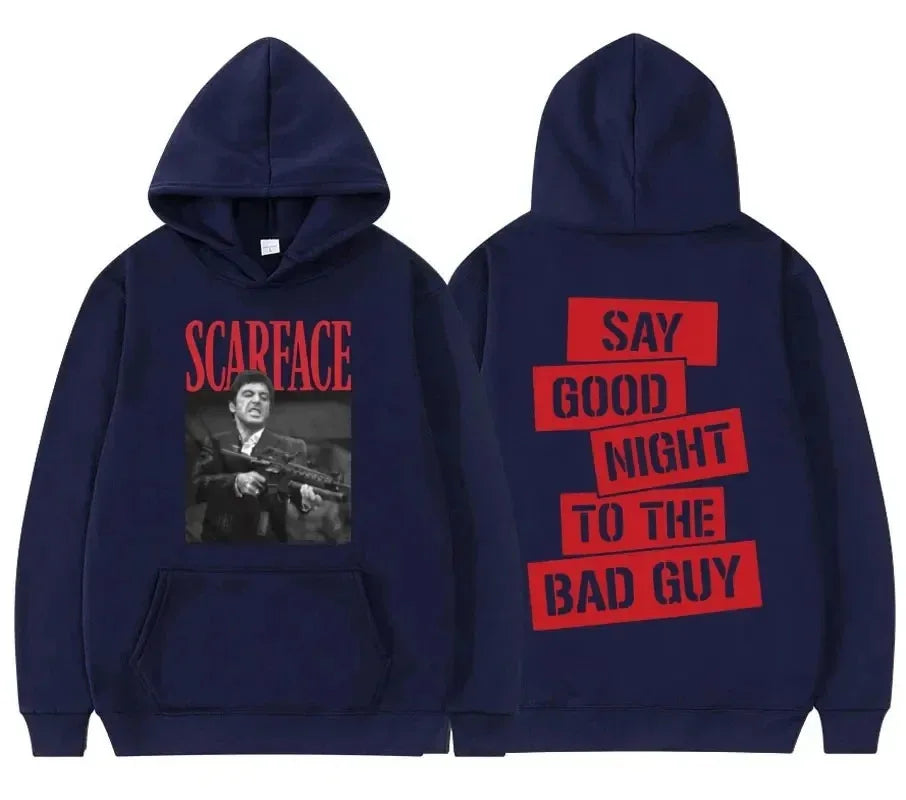 Tony Montana Printed Hoodies Classic Scarface Movie Women's Men's Oversized Pullover Retro Gothic Sweatshirts Feleece Warm Coats