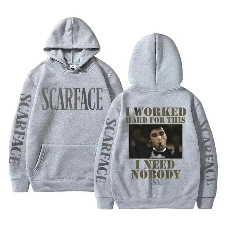 Tony Montana Printed Hoodies Classic Scarface Movie Women's Men's Oversized Pullover Retro Gothic Sweatshirts Feleece Warm Coats