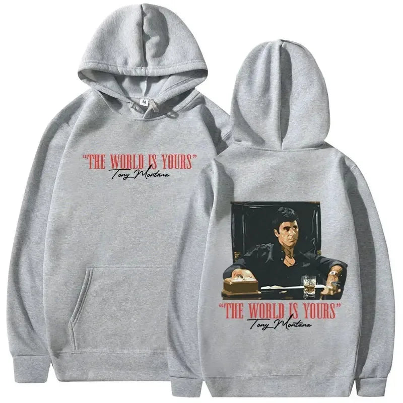 Tony Montana Printed Hoodies Classic Scarface Movie Women's Men's Oversized Pullover Retro Gothic Sweatshirts Feleece Warm Coats