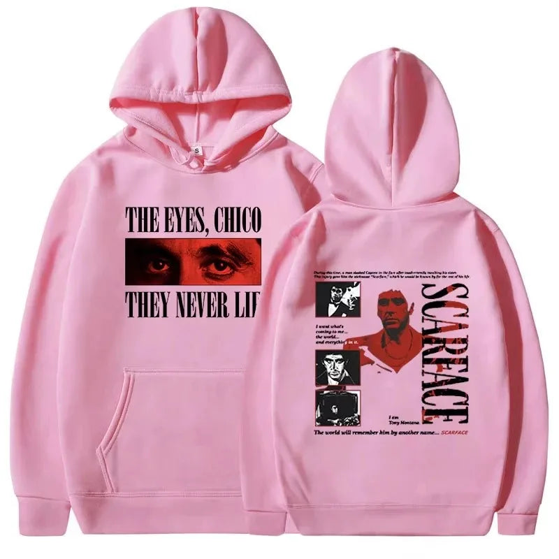 Tony Montana Printed Hoodies Classic Scarface Movie Women's Men's Oversized Pullover Retro Gothic Sweatshirts Feleece Warm Coats