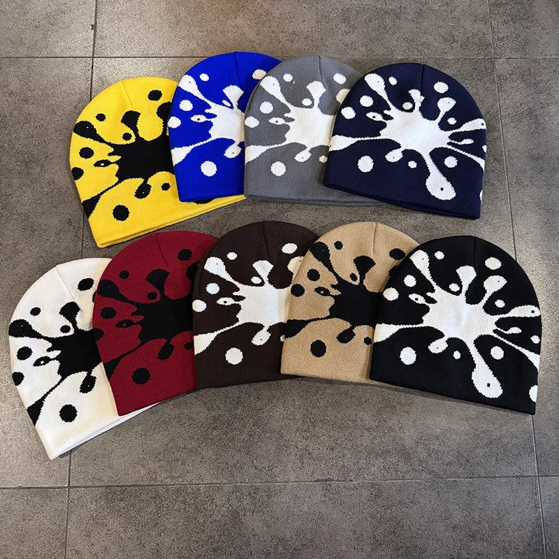 Star Pattern Knit Hat Jacquard