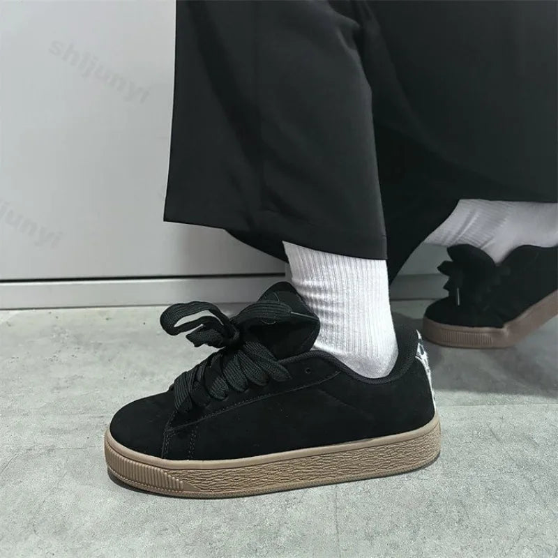 LLR Classic Suede Platform – Black & Snow Leopard Edition