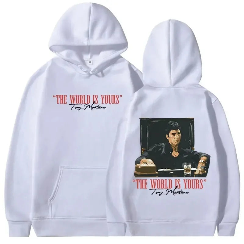 Tony Montana Printed Hoodies Classic Scarface Movie Women's Men's Oversized Pullover Retro Gothic Sweatshirts Feleece Warm Coats