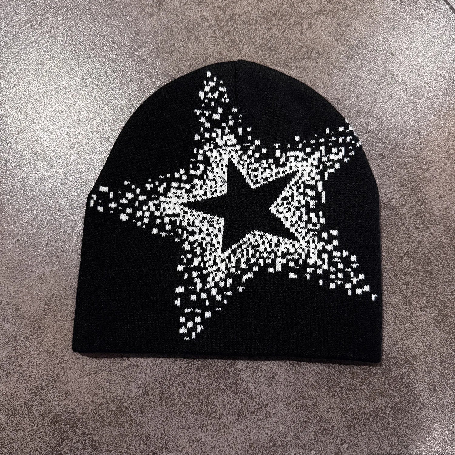 Star Pattern Knit Hat Jacquard