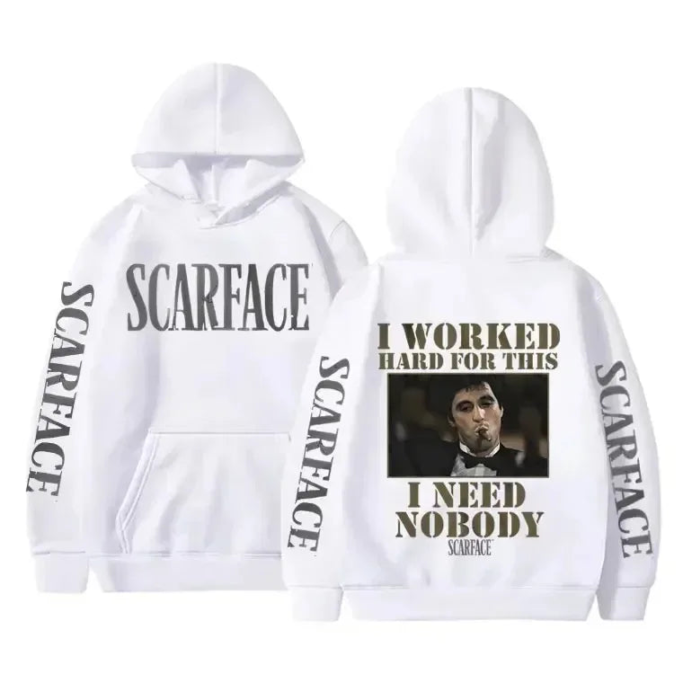 Tony Montana Printed Hoodies Classic Scarface Movie Women's Men's Oversized Pullover Retro Gothic Sweatshirts Feleece Warm Coats