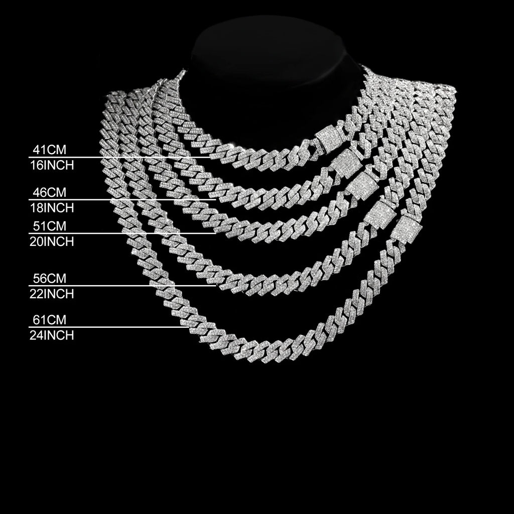 Zircon Cuban Simulated Diamond  Necklace Gift for Her/Him