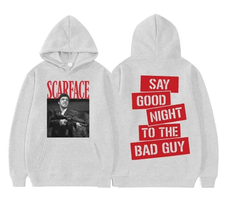Tony Montana Printed Hoodies Classic Scarface Movie Women's Men's Oversized Pullover Retro Gothic Sweatshirts Feleece Warm Coats