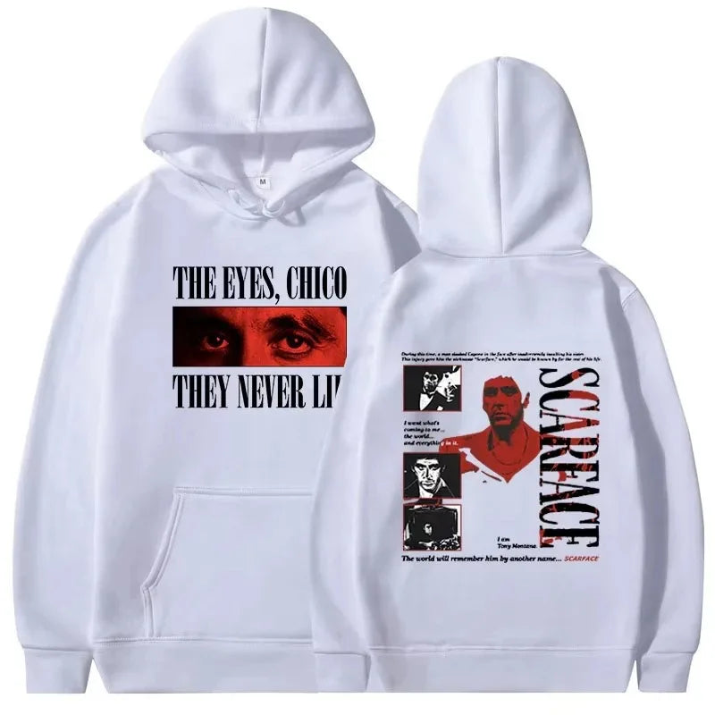 Tony Montana Printed Hoodies Classic Scarface Movie Women's Men's Oversized Pullover Retro Gothic Sweatshirts Feleece Warm Coats